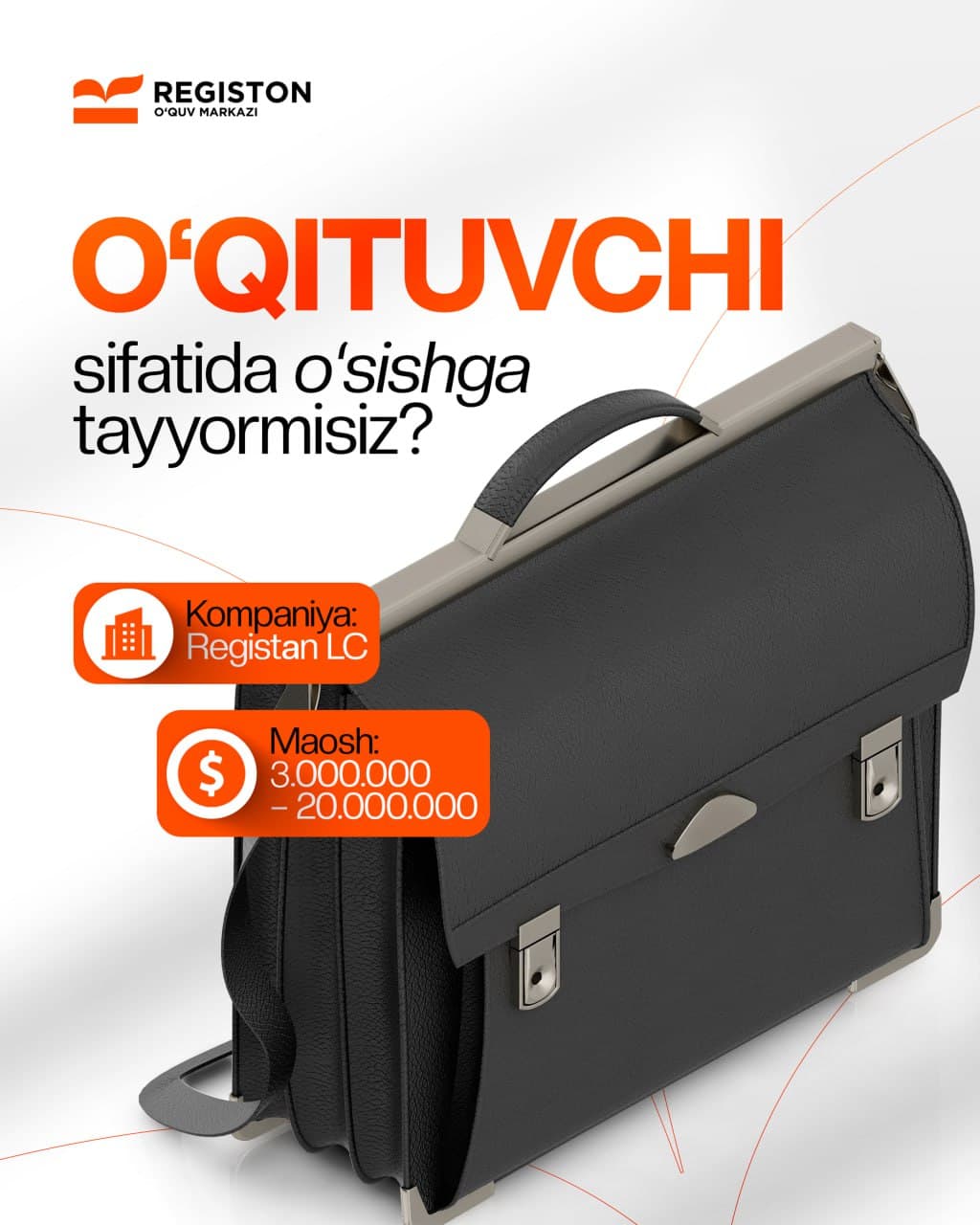 Registon o'quv markaziga  ustozlar zarur