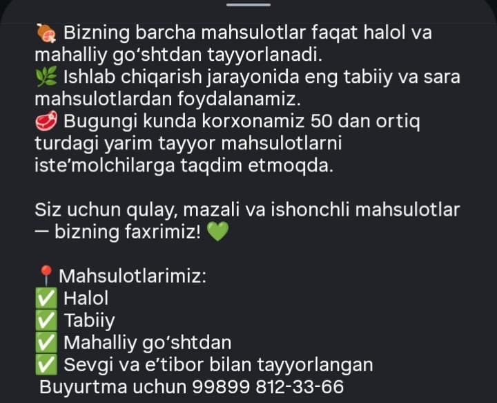 Yarim taayyor maxsulotlar pp