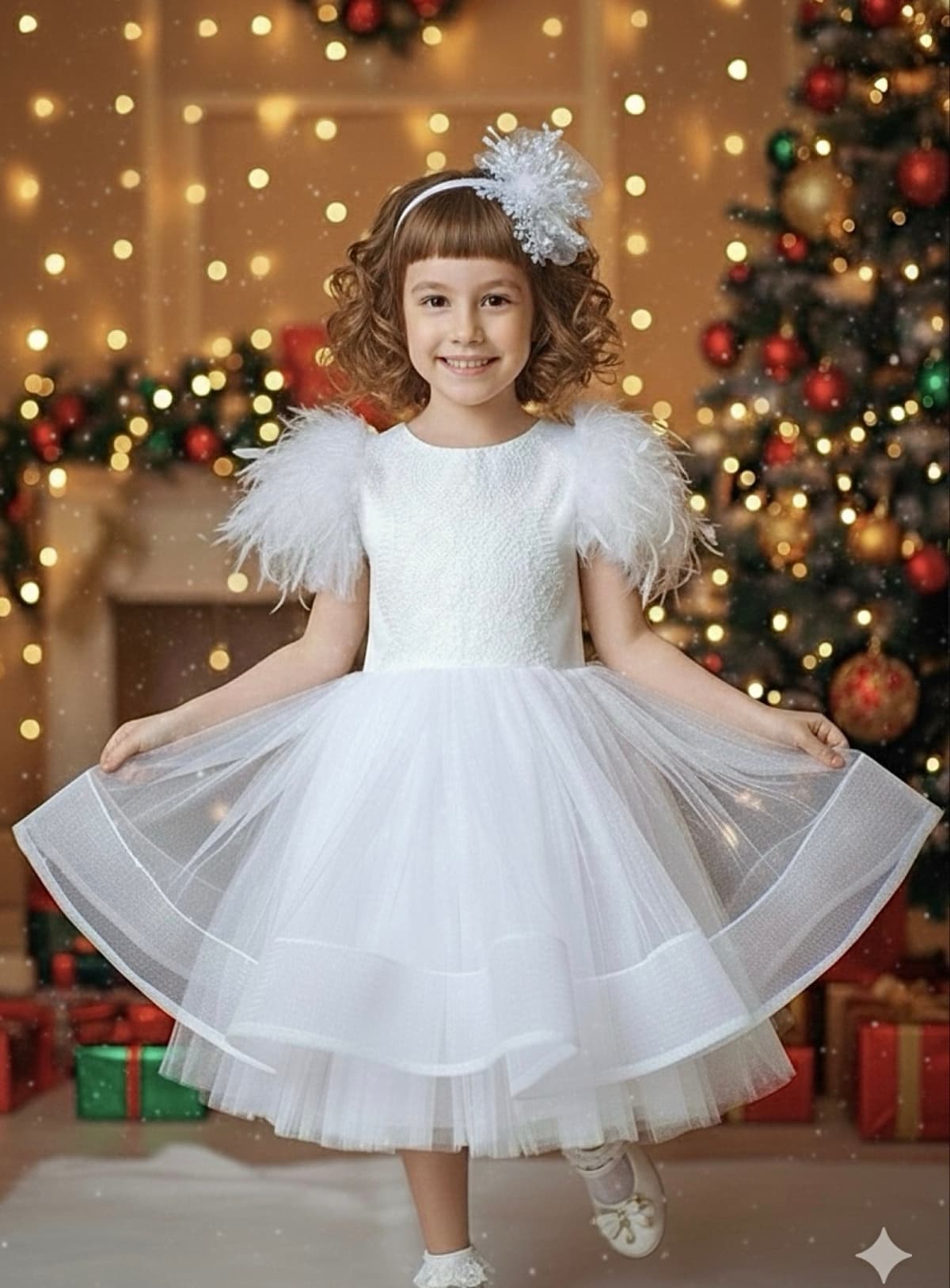 Qor parchalari ko'ylak (Snowflake, Elsa)
