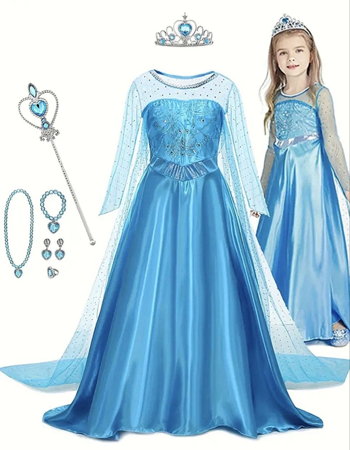Qor parchalari ko'ylak (Snowflake, Elsa)