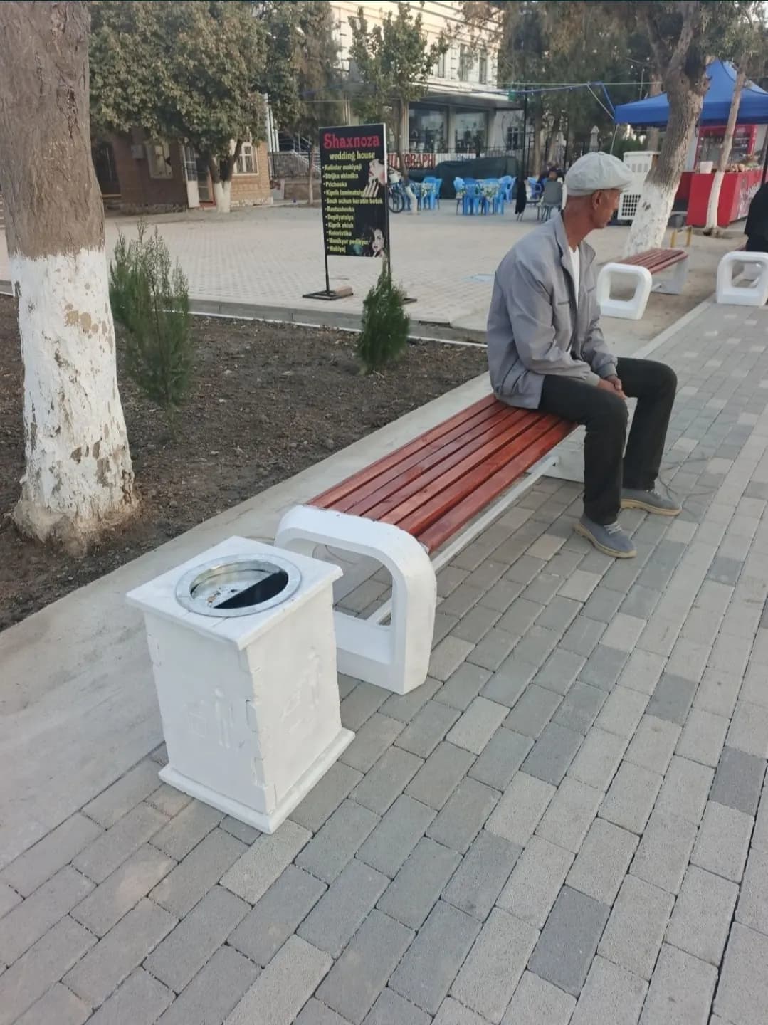 Бетон Скамейка, урна, вазон