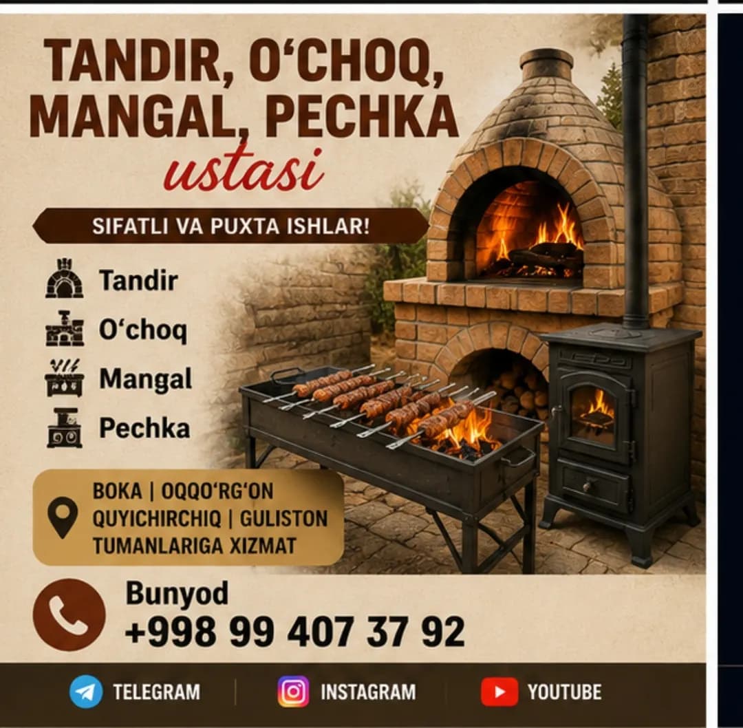 Tandir o'choq mangal yasash