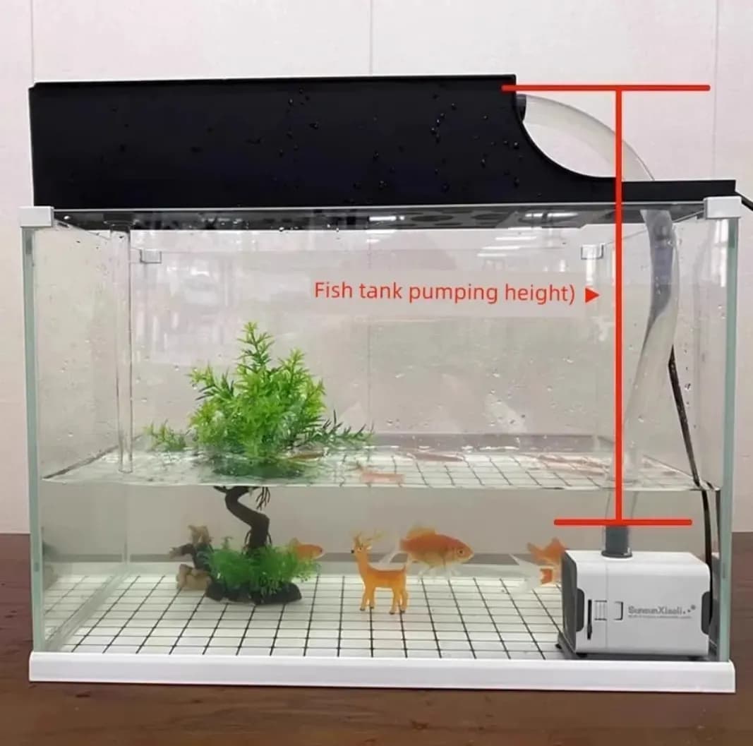 Akvarium uchun suv nasosi 6W 500l/soat, jim va sozlanadigan