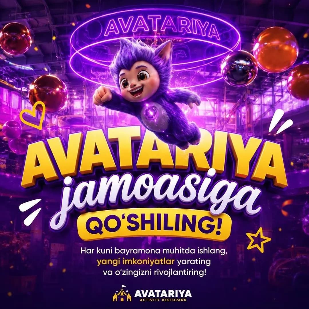 Avatariya jamoasiga idish yuvuvchi xodim qidirmoqda