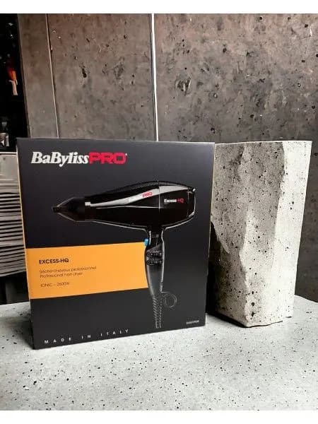 Профессиональный фен Babyliss Pro Excess- HQ BAB6990 IE 2600 ВтКоличество режимов 6 ( 3 температуры / 2 скорости )Производитель Италия