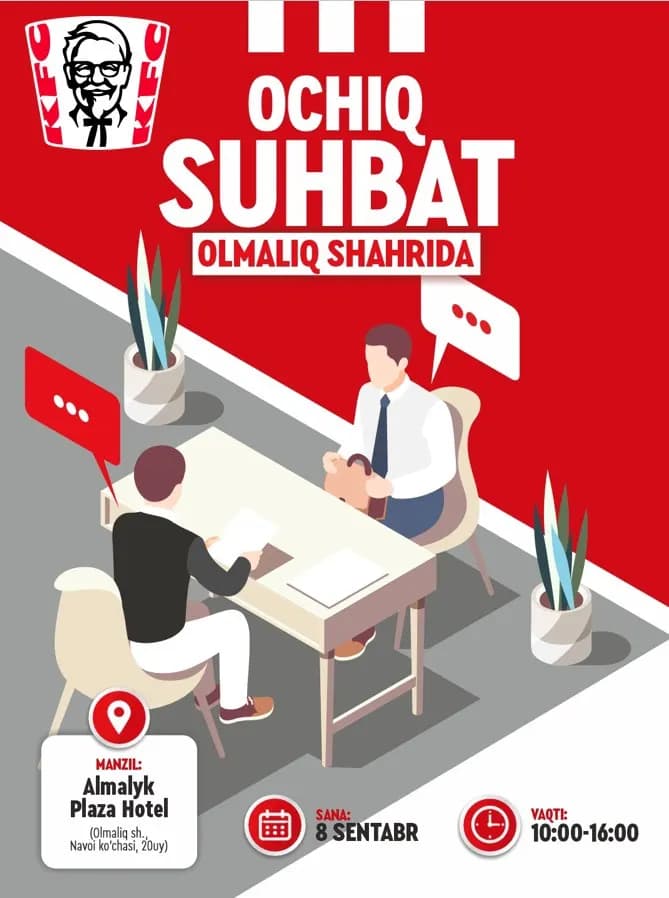 KFC jamoasiga qoʻshilish uchun yangi imkoniyat