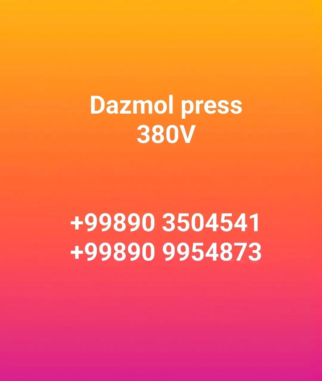 380V da ishlajdigan press dazmol