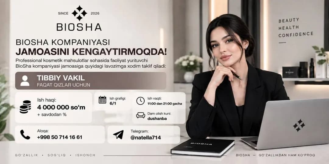 BIOSHA KOMPANIYASIga tibbiy vakillikka