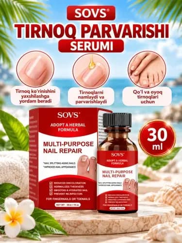 SOVS tirnoq parvarishi serumi 30 ml, qo‘l va oyoq tirnoqlari uchun