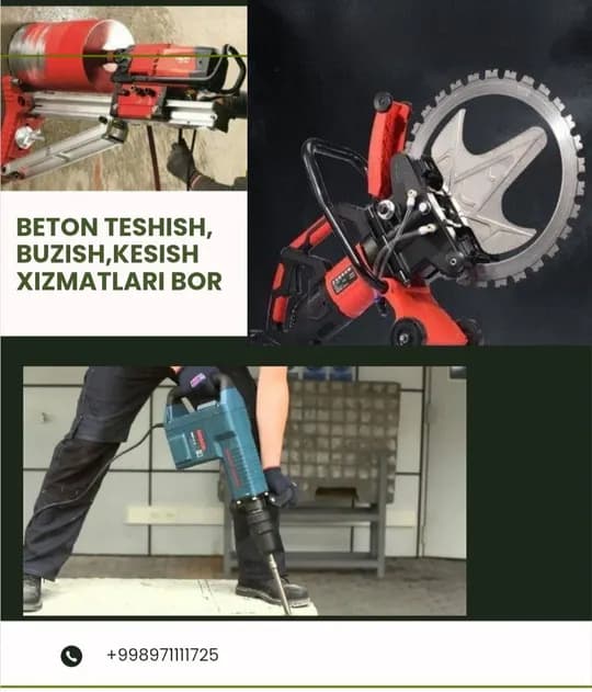 beton teshish va kesish xizmati