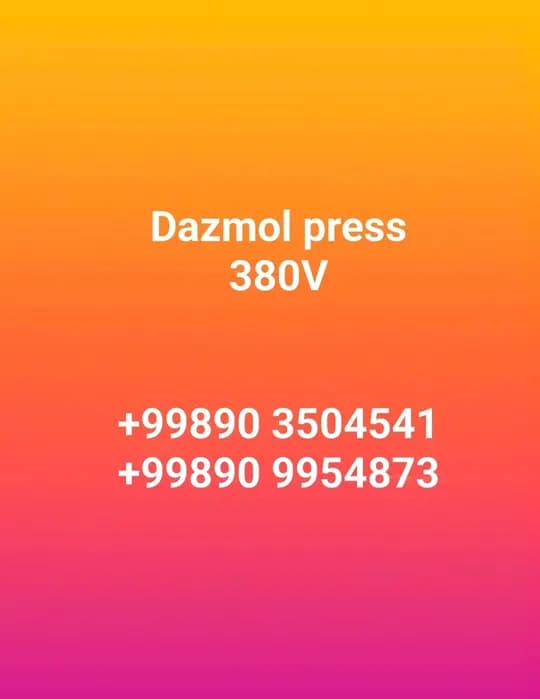 Dazmol press 380V da ishlidi