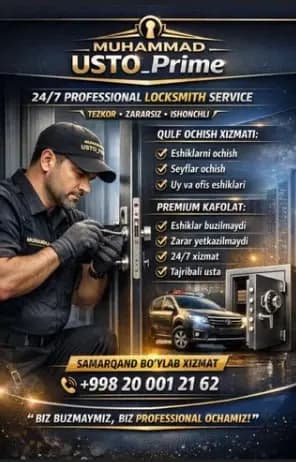 Uy ochish eshik ochish moshina ochish qulf ochish seyf ochish770074466Uy ochish uy eshigini ochishDarvoza ochish