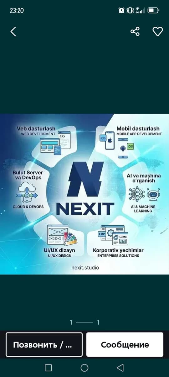 Web, Mobil ilova, Bot, CRM, ERP, Server sozlash dasturlash xizmatlari