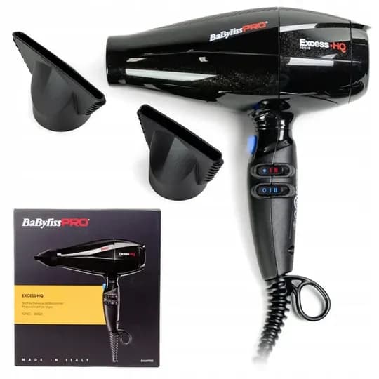 Профессиональный фен Babyliss Pro Excess- HQ BAB6990 IE 2600 ВтКоличество режимов 6 ( 3 температуры / 2 скорости )Производитель Италия