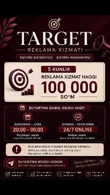 Sevara |Targetolog •Reklaman